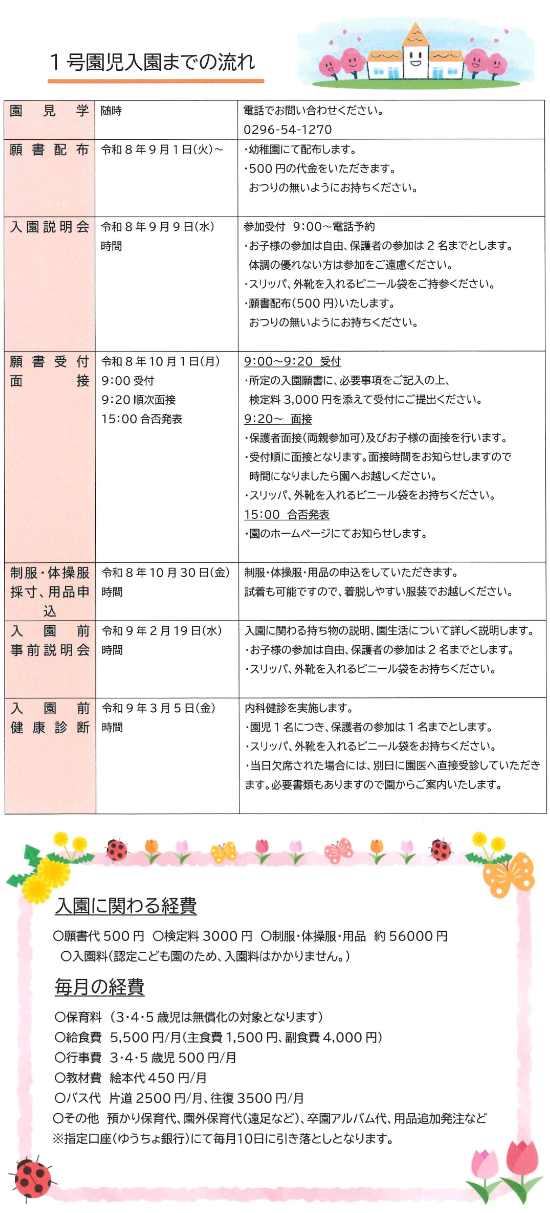 1号園児入園までの流れ